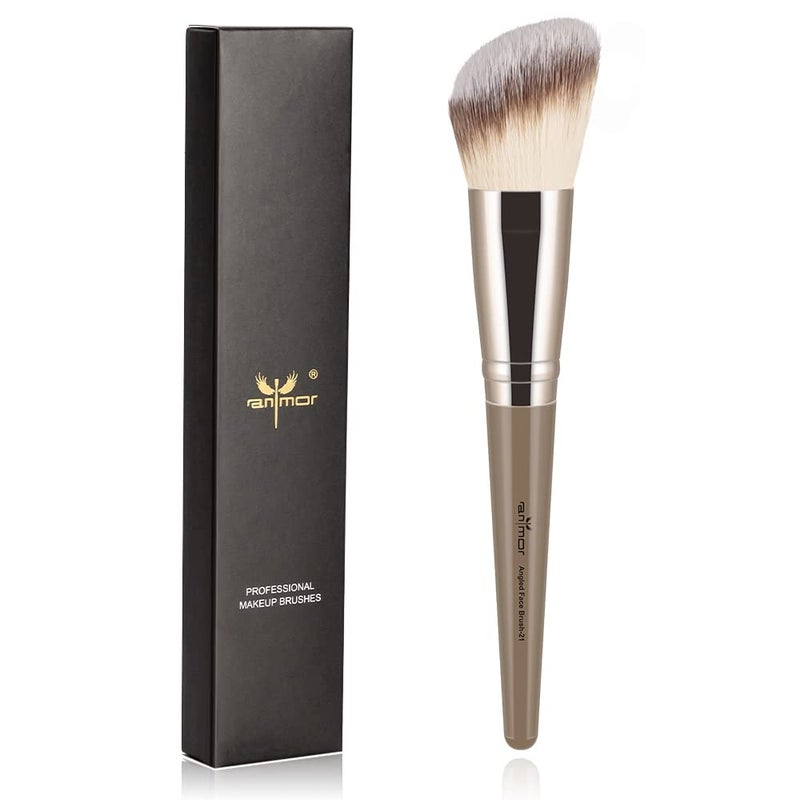Anmor Contour Brush, Premium Contour Blush Bronzer Face Makeup Brush, Perfect For Cheek Forehead Jaw Nose Blending Deepening Contouring Polishing, Suitable For Powder Liquid Cream (Angled Contour - Image 1